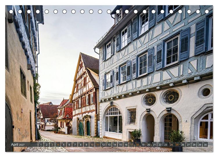 Produktbild: Idyllisches Fachwerk rund um Stuttgart (Tischkalender 2027 DIN A5 quer), CALVENDO Monatskalender