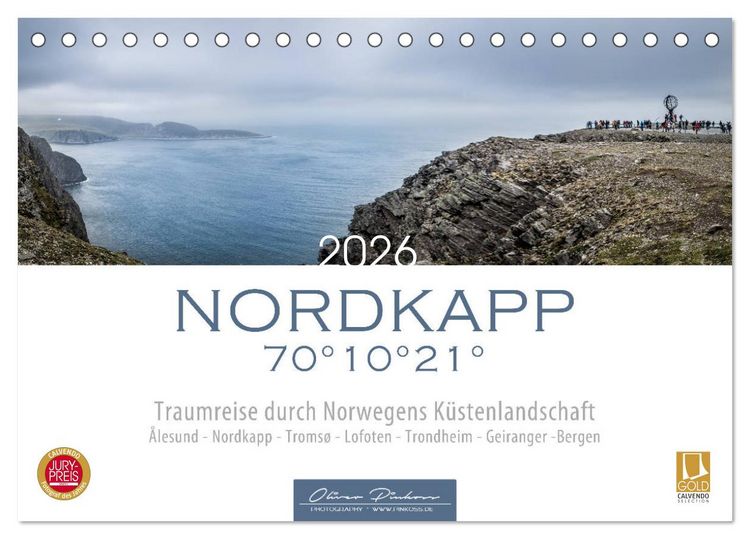 Produktbild: Nordkapp - Norwegens K&uuml;stenlandschaft (Tischkalender 2026 DIN A5 quer), CALVENDO Monatskalender