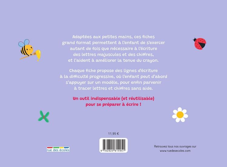 Produktbild: Ecriture : mes grandes fiches effa&ccedil;ables : maternelle