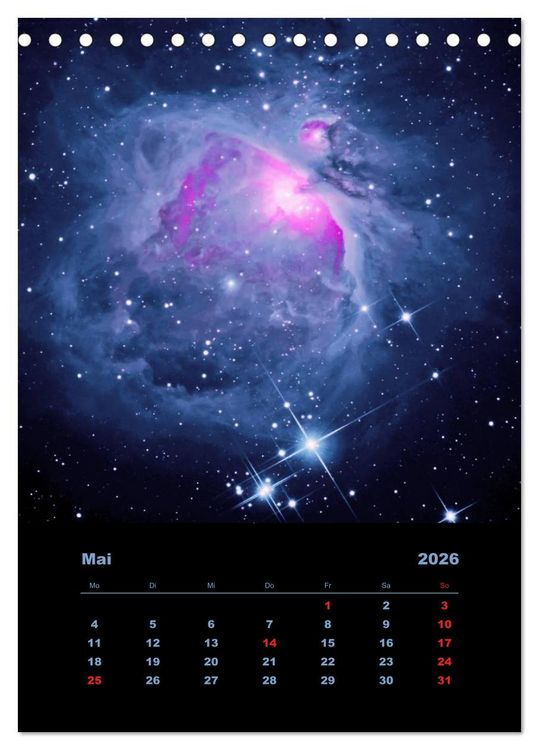 Produktbild: Wunderbares Universum (Tischkalender 2026 DIN A5 hoch), CALVENDO Monatskalender
