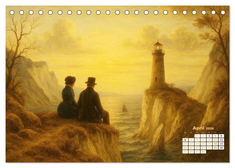 Produktbild: Im Licht der Sehnsucht - Romantische Landschaften (Tischkalender 2026 DIN A5 quer), CALVENDO Monatskalender