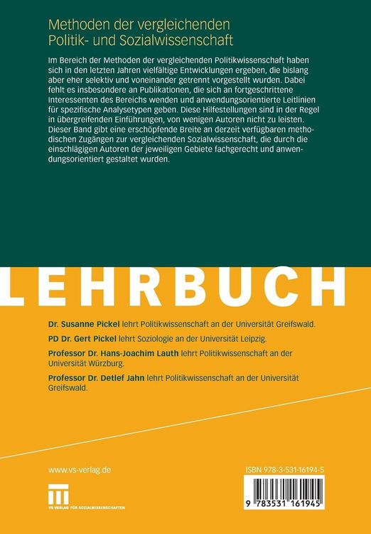 Produktbild: Methoden der vergleichenden Politik- und Sozialwissenschaft