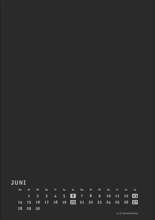 Produktbild: Premium-Bastelkalender schwarz A4 2027