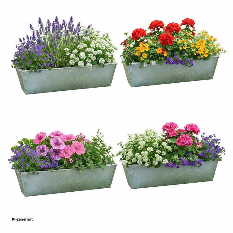 Produktbild: HTI-Living Pflanzkasten f&uuml;r Palette 4er-Set verzinktes Stahlblech