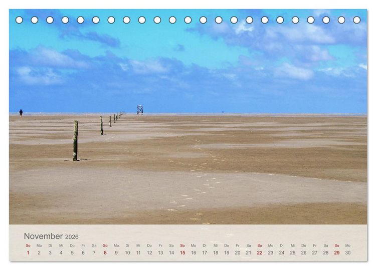 Produktbild: Salzwiesen, Schafe und Watt - Westerhever, ein Naturparadies an der Nordsee (Tischkalender 2026 DIN A5 quer), CALVENDO Monatskalender