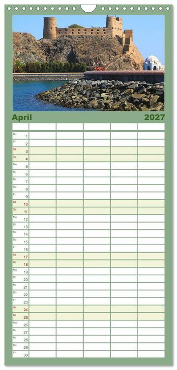 Produktbild: Familienplaner 2027 - Unterwegs im Weihrauchland Oman mit 5 Spalten (Wandkalender, 21 x 45 cm) CALVENDO