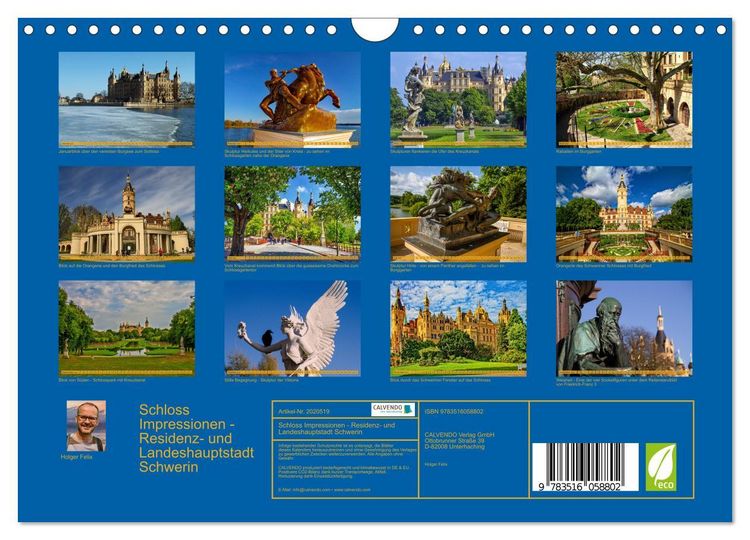 Produktbild: Schloss Impressionen - Residenz- und Landeshauptstadt Schwerin (Wandkalender 2026 DIN A4 quer), CALVENDO Monatskalender