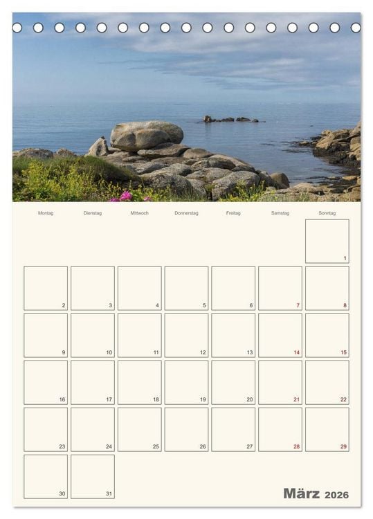 Produktbild: Sommertage in der Bretagne (Tischkalender 2026 DIN A5 hoch), CALVENDO Monatskalender