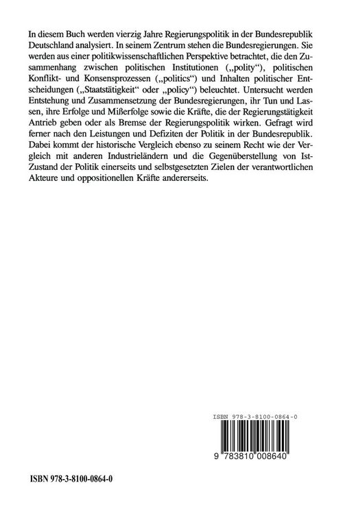 Produktbild: Regieren in der Bundesrepublik Deutschland