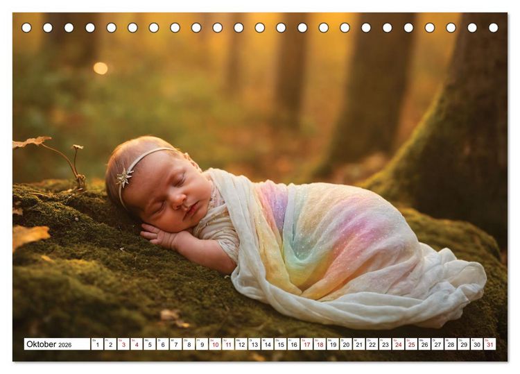 Produktbild: Zauberhaft schlafende Babies - Ruhig und friedlich (Tischkalender 2026 DIN A5 quer), CALVENDO Monatskalender