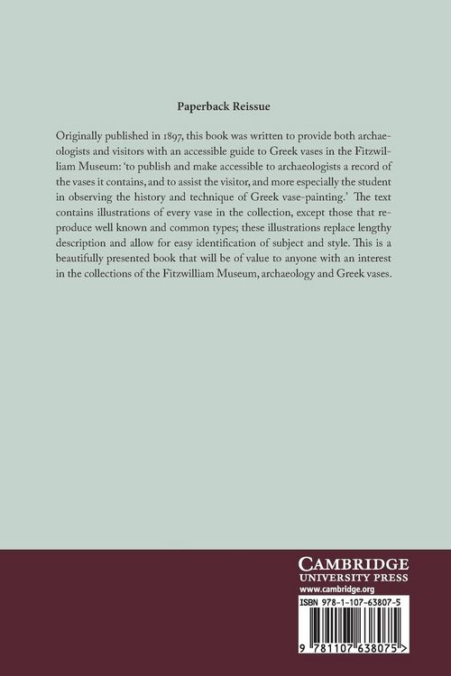 Produktbild: A Catalogue of Greek Vases in the Fitzwilliam Museum Cambridge