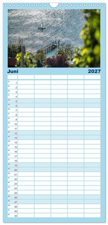 Produktbild: Familienplaner 2027 - Drei L&auml;nder ein See - Bodensee mit 5 Spalten (Wandkalender, 21 x 45 cm) CALVENDO