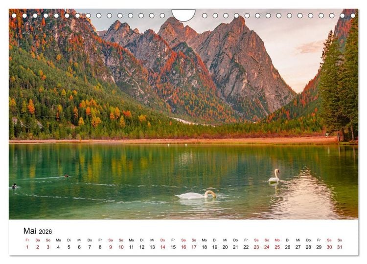 Produktbild: Dolomiten, Drei Zinnen Naturpark: Alpenlandschaften (Wandkalender 2026 DIN A4 quer), CALVENDO Monatskalender