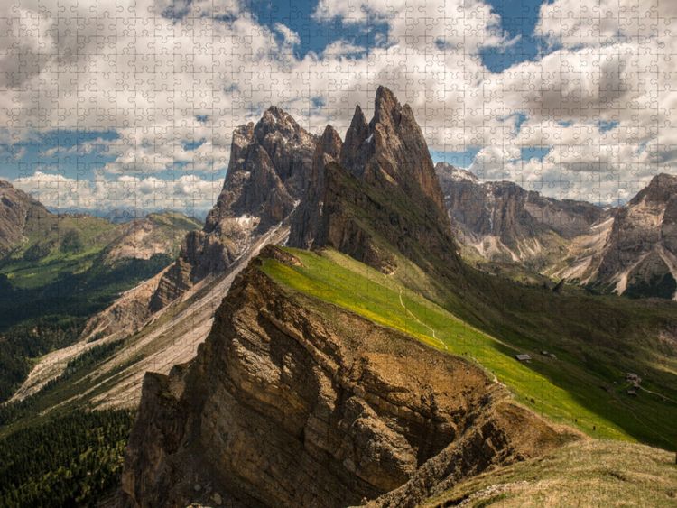 Produktbild: CALVENDO Puzzle Seceda Berg, Gr&ouml;den | 1000 Teile Lege-Gr&ouml;&szlig;e 64x48cm Foto-Puzzle f&uuml;r gl&uuml;ckliche Stunden