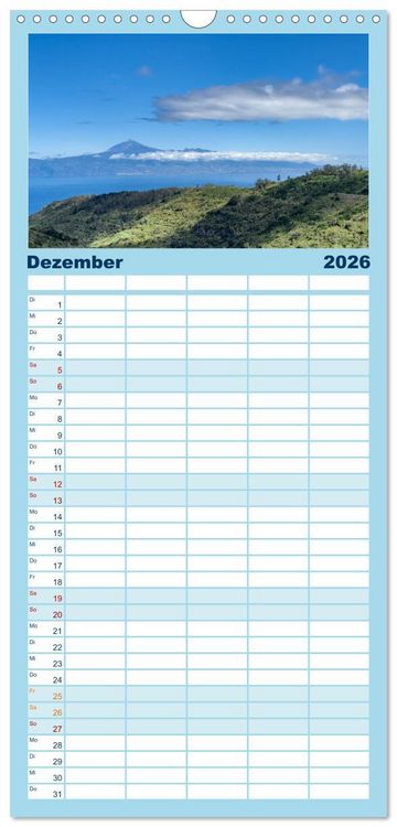 Produktbild: Familienplaner 2026 - Kanaren - wundersch&ouml;ne Inseln im Atlantik mit 5 Spalten (Wandkalender, 21 x 45 cm) CALVENDO