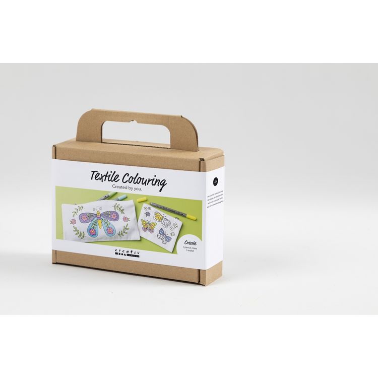 Produktbild: Creativ Company Mini Kreativ Set Stoffbemalen, Schmetterlinge, Pastellfarben