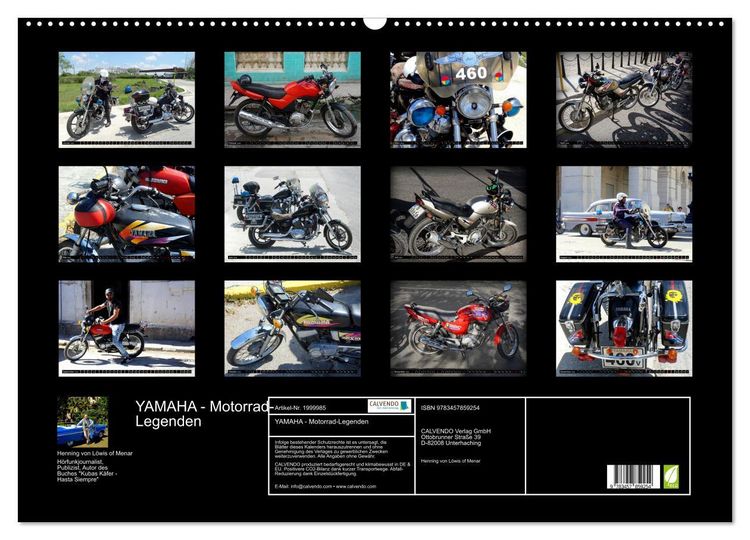 Produktbild: YAMAHA - Motorrad-Legenden (Wandkalender 2026 DIN A2 quer), CALVENDO Monatskalender