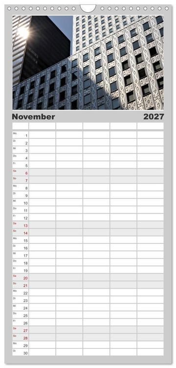 Produktbild: Familienplaner 2027 - NEW YORK visions mit 5 Spalten (Wandkalender, 21 x 45 cm) CALVENDO