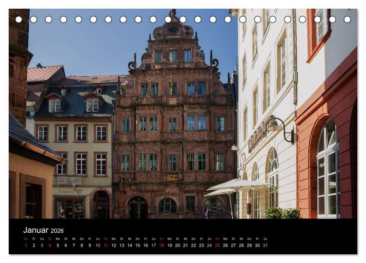 Produktbild: Heidelberger Stadtansichten (Tischkalender 2026 DIN A5 quer), CALVENDO Monatskalender