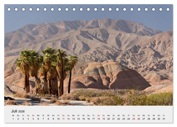 Produktbild: Kalifornien - K&uuml;sten und W&uuml;sten, St&auml;dte und Berge (Tischkalender 2026 DIN A5 quer), CALVENDO Monatskalender