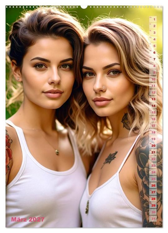 Produktbild: Tattoo Beauties Portraits (hochwertiger Premium Wandkalender 2027 DIN A2 hoch), Kunstdruck in Hochglanz