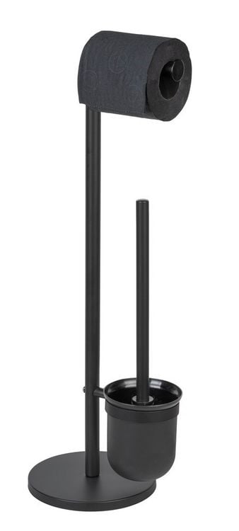 Produktbild: Stand WC-Garnitur Mod. Parus Schwarz, aus lackiertem Stahl