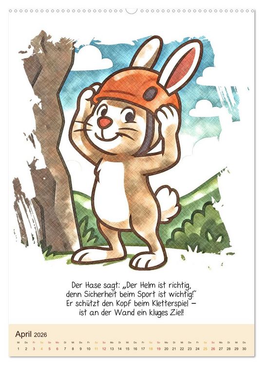 Produktbild: Tierisch hoch hinaus: Von A bis Z durchs Kletterabenteuer! - Der Kalender zum Kinderbuch (Wandkalender 2026 DIN A2 hoch), CALVENDO Monatskalender