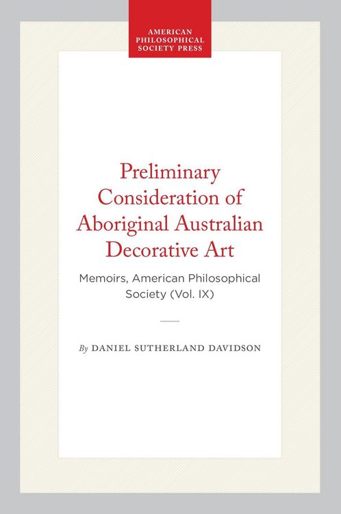 Produktbild: Preliminary Consideration of Aboriginal Australian Decorative Art
