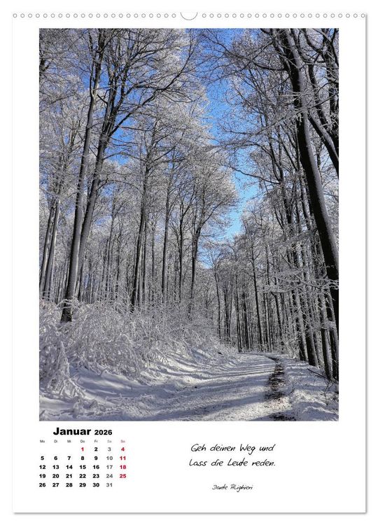 Produktbild: Wege durchs Jahr - Spazierg&auml;nge im sch&ouml;nen Nordhessen (Wandkalender 2026 DIN A2 hoch), CALVENDO Monatskalender