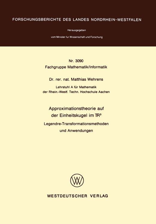 Produktbild: Approximationstheorie auf der Einheitskugel im R3