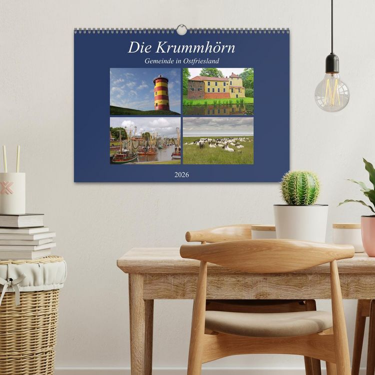 Produktbild: Die Krummh&ouml;rn Gemeinde in Ostfriesland (Wandkalender 2026 DIN A3 quer), CALVENDO Monatskalender