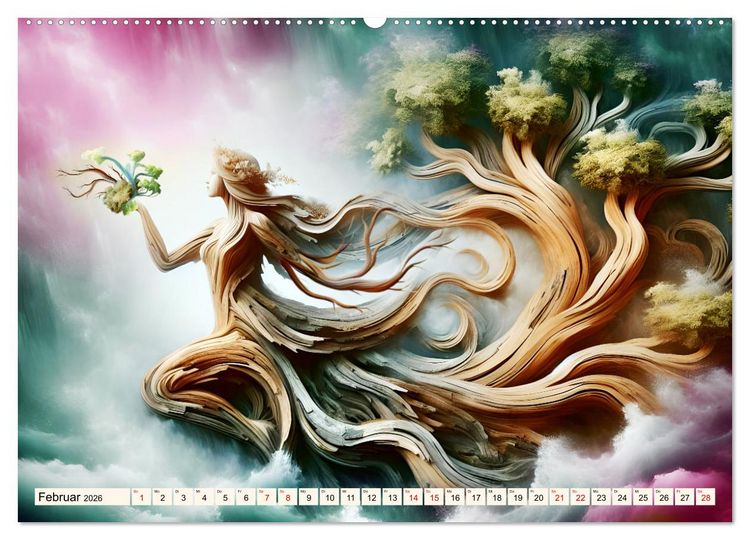 Produktbild: Lebendige Natur - Mystische Baumgeister (hochwertiger Premium Wandkalender 2026 DIN A2 quer), Kunstdruck in Hochglanz