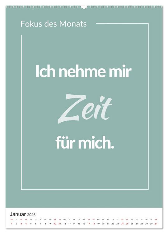Produktbild: Achtsamkeitskalender: Mehr Achtsamkeit im Alltag mit dem Fokus des Monats (Wandkalender 2026 DIN A2 hoch), CALVENDO Monatskalender