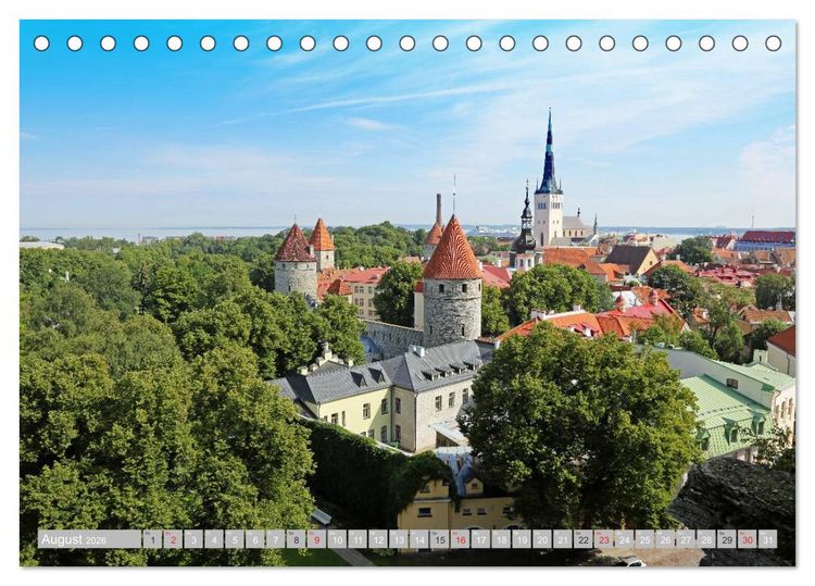 Produktbild: Die Altstadt von Tallinn (Tischkalender 2026 DIN A5 quer), CALVENDO Monatskalender