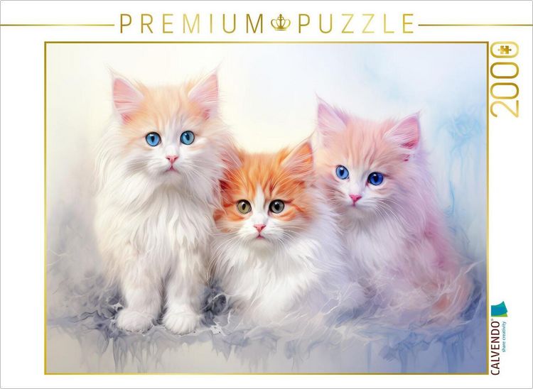 Produktbild: CALVENDO Puzzle Katzen im Pastellstil | 2000 Teile Lege-Gr&ouml;&szlig;e 90x67cm Foto-Puzzle f&uuml;r gl&uuml;ckliche Stunden