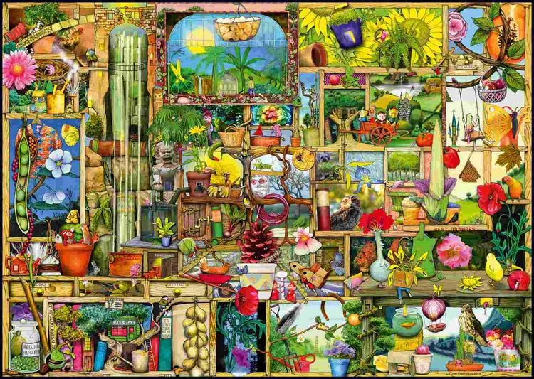 Produktbild: Erwachsenenpuzzle 1000 Teile - Colin Thompson: Grandioses Gartenregal