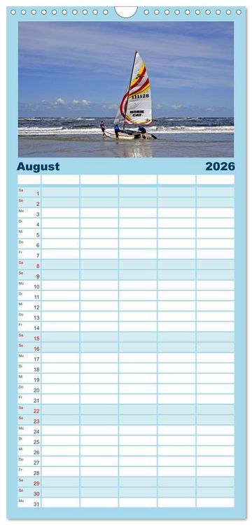 Produktbild: Familienplaner 2026 - Ostfriesische Inseln mit 5 Spalten (Wandkalender, 21 x 45 cm) CALVENDO