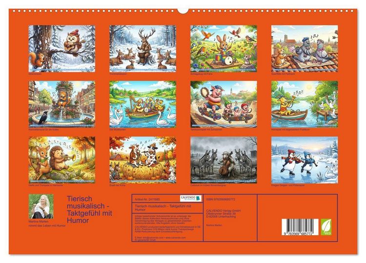 Produktbild: Tierisch musikalisch - Taktgef&uuml;hl mit Humor (hochwertiger Premium Wandkalender 2027 DIN A2 quer), Kunstdruck in Hochglanz