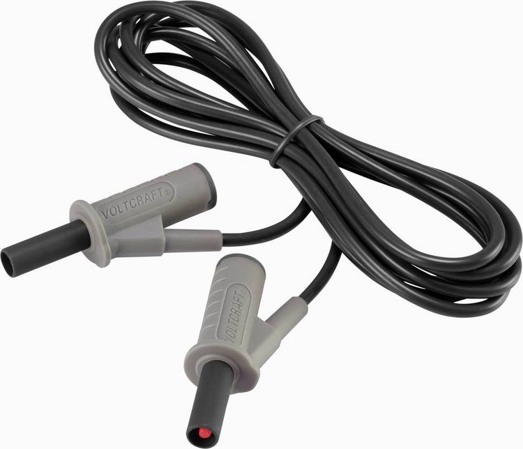 Produktbild: VOLTCRAFT MSB-501 Sicherheits-Messleitung Lamellenstecker 4 mm Lamellenstecker 4 mm 2.00 m Schwarz 1 St.