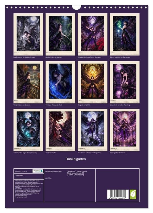Produktbild: Dunkelgarten (Wandkalender 2027 DIN A3 hoch), CALVENDO Monatskalender