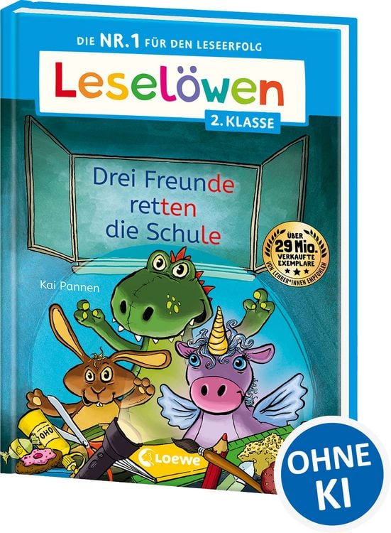 Produktbild: Lesel&ouml;wen 2. Klasse - Drei Freunde retten die Schule