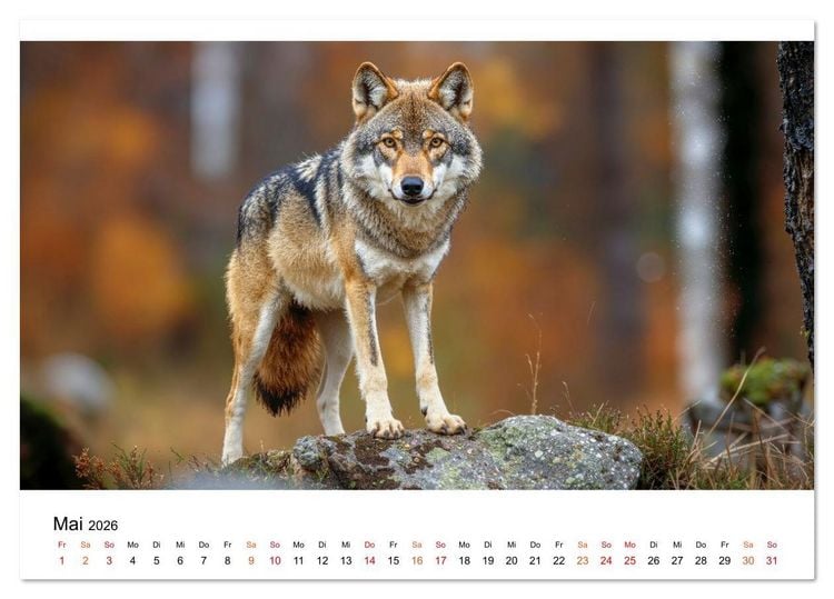 Produktbild: Im Reich der W&ouml;lfe (Tischkalender 2026 DIN A5 quer), CALVENDO Monatskalender
