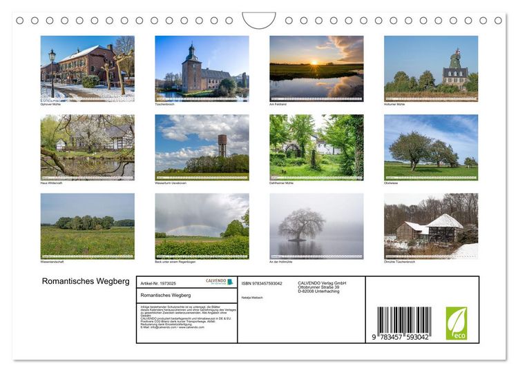 Produktbild: Romantisches Wegberg (Wandkalender 2026 DIN A4 quer), CALVENDO Monatskalender