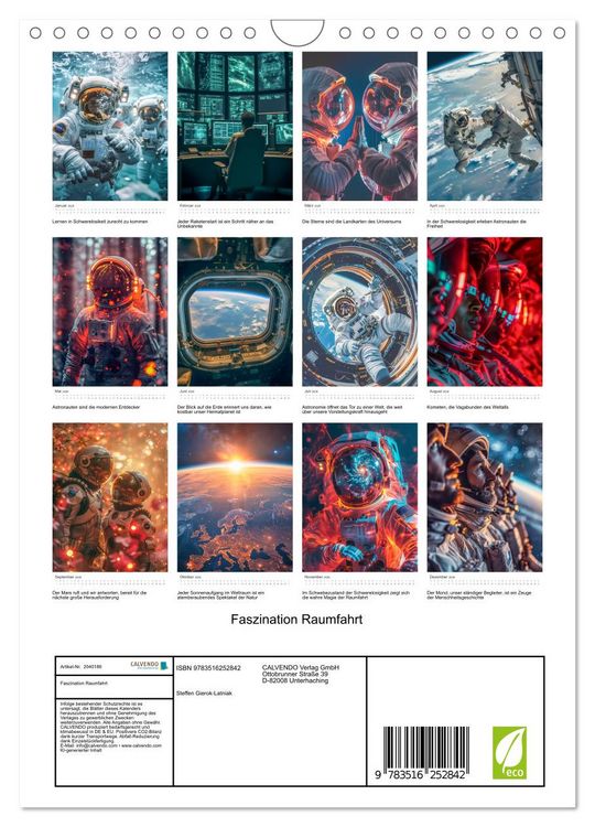 Produktbild: Faszination Raumfahrt (Wandkalender 2026 DIN A4 hoch), CALVENDO Monatskalender