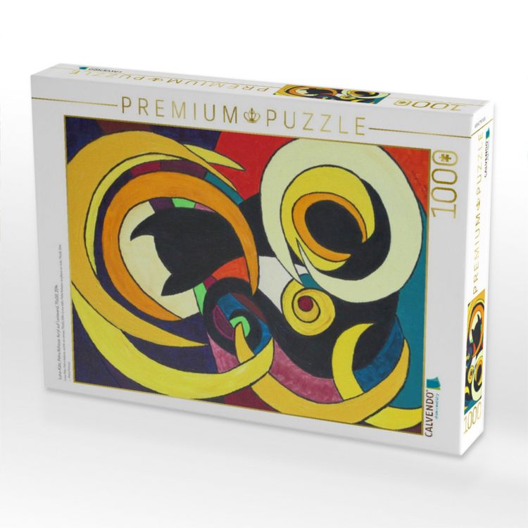 Produktbild: CALVENDO Puzzle Luna-K&auml;tz, Petra Kolossa, Acryl auf Leinwand, 70x50, 2014 | 1000 Teile Lege-Gr&ouml;&szlig;e 64x48cm Foto-Puzzle f&uuml;r gl&uuml;ckliche Stunden