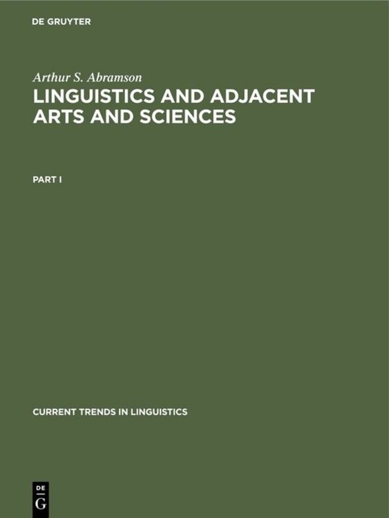 Produktbild: Linguistics and Adjacent Arts and Sciences. Part 1