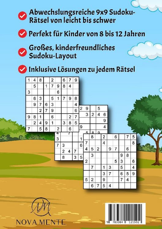Produktbild: Sudoku R&auml;tselheft f&uuml;r Kinder ab 8 Jahren