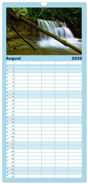 Produktbild: Familienplaner 2026 - Waldb&auml;che - Im Wandel der Jahreszeiten mit 5 Spalten (Wandkalender, 21 x 45 cm) CALVENDO