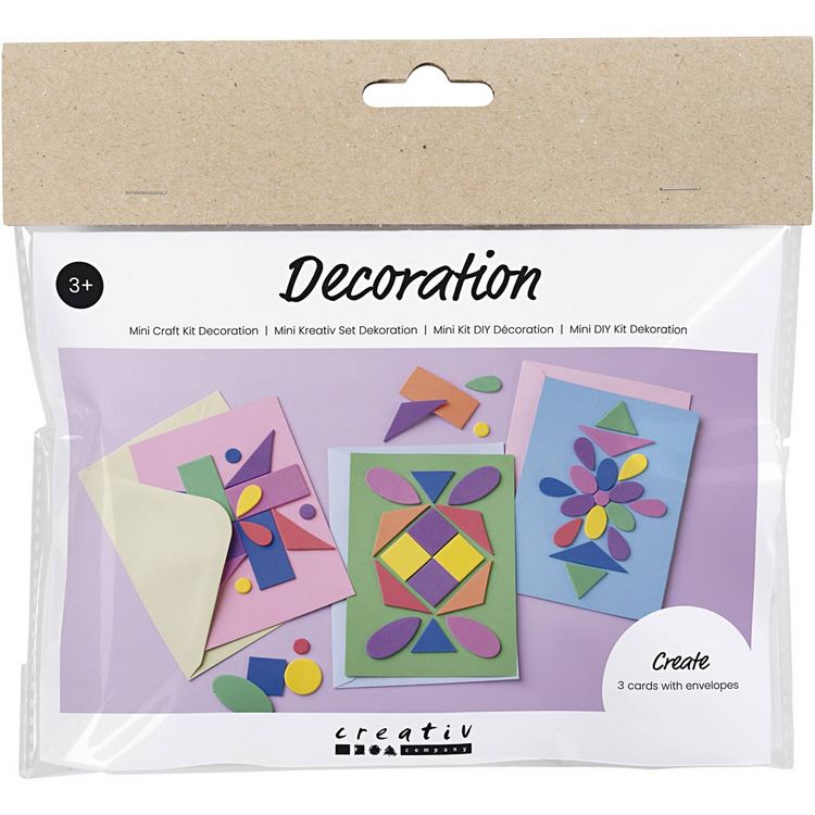 Produktbild: Creativ Company Mini Kreativ Set Dekoration, Dekorierte Karten, Blau, Gr&uuml;n, Pink