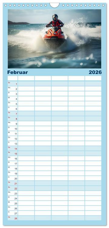 Produktbild: Familienplaner 2026 - Jetski Power mit 5 Spalten (Wandkalender, 21 x 45 cm) CALVENDO